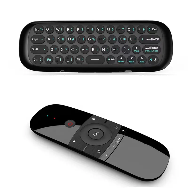W1 Mini Keyboard 2.4G Wireless Fly Air Mouse PS4 Double Remote Control for Android TV Box PC Projector with IR Learning Function