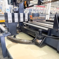 Ligne de production de sciage à ruban et de perçage de poutres en H hydraulique CNC TBHD1250T, industrie des structures en acier, ligne de perçage et de sciage de poutres en H CNC