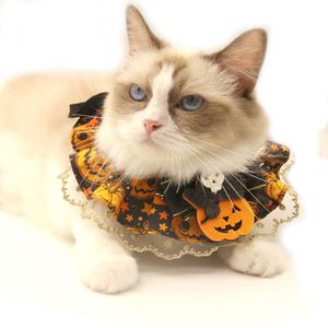 Nuevo Collar para Perro de Halloween con Estampado de Dibujos Animados de Algodón, Ajustable, con Cintas - Product Image 1