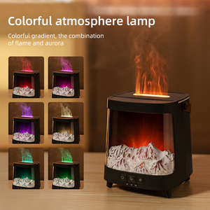 2025 nuevo diseño colorido 3D simulación chimenea aire Aroma difusor USB Personal escritorio silencioso volcán humidificador - Product Image 3