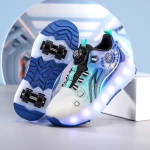 Patins à roulettes LED pour enfants en gros, chaussures à 4 roues, baskets <span class=keywords><strong>de</strong></span> patinage, respirantes, pour garçon et fille, cadeau pour enfant, extérieur, 5 à 15 ans - Product Image 3