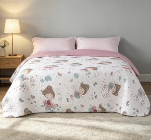 Edredón Infantil <span class=keywords><strong>Victorio</strong></span> Lucchino con Estampado Tradicional para Primavera/Verano Cubrecama Ligero de Microfibra con Diseño de Bailarinas. (90cm) - Product Image 5