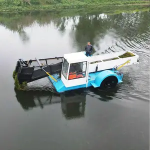 Automatic River Harvester Machine seaweeds boat water hyacinth removal machine river duckweed harvesting machine