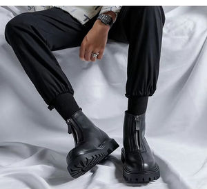 Chaussures habillées légères pour hommes en cuir véritable, à lacets, imperméables, respirantes, faites à la main, avec semelle extérieure en caoutchouc antidérapante, toutes saisons - Product Image 2