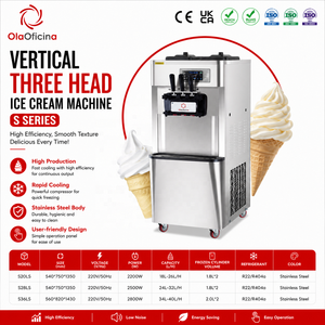 Máquina comercial de helado suave de 3 sabores, de pie, 18-40L/H, de acero inoxidable, para yogur helado - Product Image 2