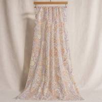 Tissu en maille/tulle respirant tricoté à motifs floraux pastel avec broderie de sequins, tons clairs, pour robe de mariée