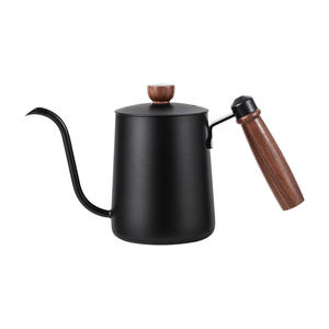 304 स्टेनलेस स्टील लकड़ी का हैंडल हाथ ब्रेव केटल लंबे थूट कॉफी पॉट होम वाणिज्यिक - Product Image 1