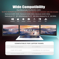 Écran portable S2 1080P 14 pouces FHD, extension d'écran pour ordinateur portable, triple moniteur, interface USB-C pour Mac, Win, Chrome, PS5
