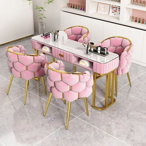 Ensemble table et chaise pour nail art, pour une ou deux personnes, style moderne et luxueux. - Product Image 3