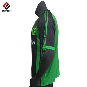 男装定制绿色足球球衣设计衬衫青年制服足球球衣套装足球球衣