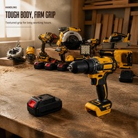 Kit combiné d'outils électriques sans fil pour le travail du bois : perceuse, meuleuse, ensemble d'outils de menuiserie avec batteries pour les travaux d'armoires et de menuiserie