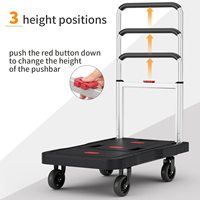 Práctico carro de empuje compacto de servicio pesado, plataforma, camión de mano, carro portátil, herramienta Industrial para el hogar completamente plegada, OEM