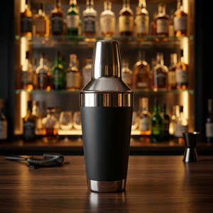 Coctelera Negra de Acero Inoxidable Ecológica de Alta Calidad con Colador Incorporado, Diseño Antiderrames, Capacidad de 550 ml, 7 cm de Diámetro - Product Image 3