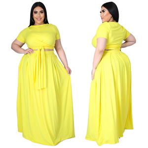 <span class=keywords><strong>Abbigliamento</strong></span> <span class=keywords><strong>Donna</strong></span> Taglie Forti Elegante e Casual di Alta Qualità 5XL Set Due Pezzi Largo con Motivo Patchwork per l'Estate all'Ingrosso - Product Image 5