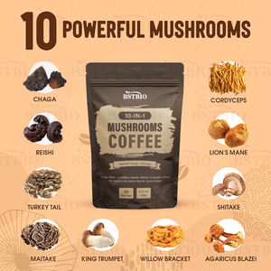 BSTBIO 10合1狮子鬃毛冬虫夏草火鸡尾巴Reishi混合阿拉比卡速溶蘑菇咖啡 - Product Image 3