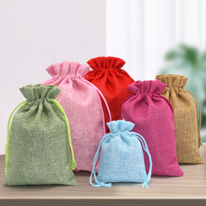 Reusable Customize Jewelry Bag Soap Hemp Burlap Pouch Linen Jute Bracelet Pouch <b>Small</b> Jute Drawstring Bags - Product Image 2