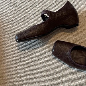 Zapatos Planos Mary Jane de Cuero Genuino Negro con Punta Cuadrada y Correa con Hebilla, que Aumentan la Altura, para Todas las Temporadas, para Mujer - Product Image 2