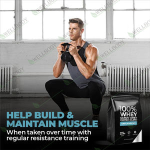 WELLBODYピュアオーガニックホエイプロテインパウダー大人用女性用ジム体重増加ビルドマッスルサプリメント - Product Image 3