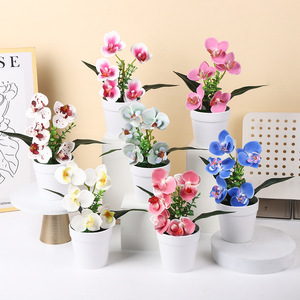 Plante artificielle en pot d'orchidées Phalaenopsis, 5 fleurs, haute simulation, fleur décorative pour la décoration de la maison et du bureau - Product Image 3
