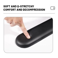 Tapis de souris ergonomique en mousse à mémoire de forme en cuir noir, couleur personnalisable, avec repose-poignet en gel et base à transfert thermique pour jeux sur PC
