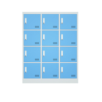Armoire moderne à 12 portes en métal pour étudiants et enfants Rangement de cartable coloré avec meubles en acier pour la maternelle