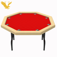Table de poker octogonale pliable multi-jeux avec porte-gobelets en acier de bureau, prix d'usine YH Wholesale