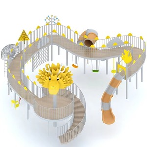 Parc de loisirs sur le thème du dragon personnalisé avec pont suspendu en haute altitude, escalier en spirale, toboggan tubulaire en plastique EN1176, aire de jeux commerciale - Product Image 1