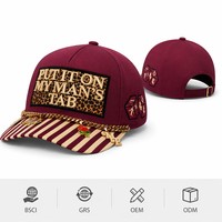 Nueva Gorra de Béisbol Y2K de Moda, Personalizada con Bordado 3D, Estampado de Leopardo, Visera Rosa a Rayas con Cadenas Decorativas para Marcas