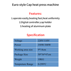 Machine de presse à chaud multifonction numérique 9*14cm pour casquettes et casquettes de baseball, idéale pour le transfert d'impressions – Vente en gros - Product Image 2