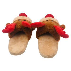 Pantofole pelose di natale animale per le donne divertente cartone animato morbido peluche accogliente camera da letto invernale renne pelose pantofole animali - Product Image 3
