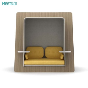 Office Working Studio Meeting Pod With Bookshelf and <b>Pad</b> Sectional Sofa Set for Living Room or Bedroom - Product Image 1