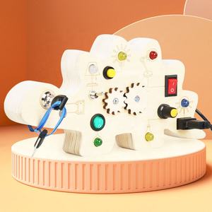 Jouet éducatif Montessori en bois pour enfants en forme de <span class=keywords><strong>dinosaure</strong></span> avec boutons à bascule - Product Image 4