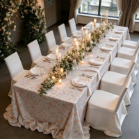 Nappe florale vintage rustique, motif petites fleurs multicolores, pour banquet de mariage, décoration de table de salle à manger
