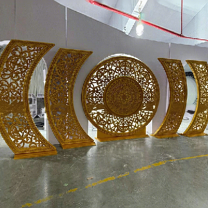 Luxury Golden Laser Cut <b>Backdrop</b> Panels for Wedding Decor Customized High Quality Round & C Style Metal <b>Frames</b> Manufacturer USA - Product Image 1