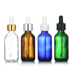 1oz 2oz 4oz 8oz Hair oil transparent blue amber green serum essential oil glass dropper bottle 30ml 60ml 120ml