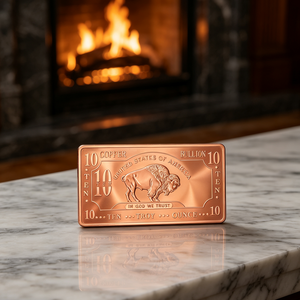Lingote de Cobre Puro al 99.9% con Diseño de Bisonte, 10 Onzas, Barra Coleccionable de Metal - Product Image 2