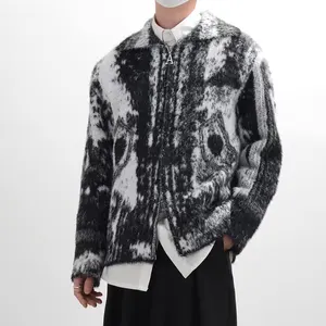 新款时尚热卖男女通用马海毛开衫毛衣拉链针织品设计师针织长袖秋冬夹克