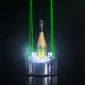 Porta Botellas de Vino de Acero Inoxidable con Iluminación LED en Forma de As de Espadas para Bares, KTV, Discotecas, Exhibidor Moderno con Láser Verde - Product Image 4