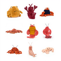 Jeycat Série Fun Seafood : Peluches de simulation de crabes, homards, poulpes, palourdes et baleines