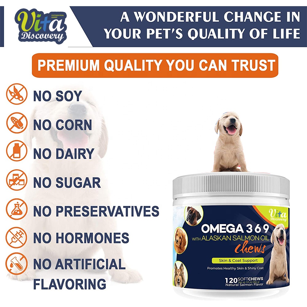 120 мягкие жевательные собачьи лакомства богатые в Омега 3 Рыбное масло добавка натуральные EPA & DHA жирные кислоты для кожи и пальто