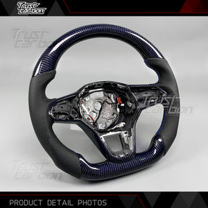 Volant LED en fibre de carbone sergé bleu personnalisé pour Volkswagen Golf MK8 Passat 2020-2025 Atlas GTI GTD GLI ID4 Tera T-ROC - Product Image 5