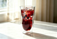 Tasses en verre borosilicate haut de gamme personnalisées faites à la main, fines, torsadées, à double paroi, pour café, latte, expresso