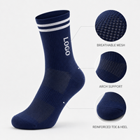 Chaussettes de cyclisme personnalisées avec logo, chaussettes de sport athlétiques pour le vélo, chaussettes de compression respirantes en maille, OEM ODM