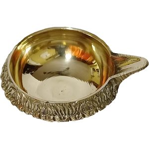 PARIJAT HANDICRAFT Diwali Diya Pooja artículo indio Puja latón dorado Kuber lámpara de aceite para propósito Pooja - Product Image 2