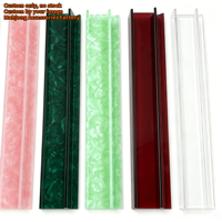 Support de Mahjong Portable 2 en 1 Personnalisé pour 4 Joueurs, en Acrylique Magnétique à Bord Droit, Motif Écaille de Tortue, avec Poussoir – Outil d'Aide au Mahjong