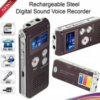 Enregistreur de son et enregistreur vocal numérique, Rechargeable, en acier, de haute qualité, lecteur MP3, USB, lumens