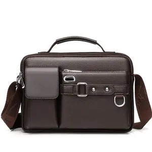 Men's New European And American Shoulder Bag Large Capacity Retro Fashion Trend Pu Leather Messenger Bag