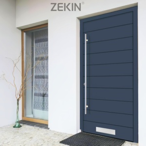 Panel Acústico Decorativo Personalizado ZEKIN DOOR, Material de Absorción de Sonido de MDF y Madera, Diseño Minimalista en Roble Nogal - Product Image 1