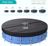 Housse de piscine ronde en tissu Oxford enduit d'argent 420D, résistance à la pression d'eau 2000pa, pour piscine extérieure