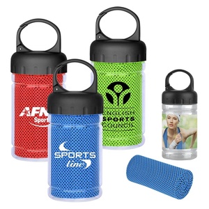 Kit Asciugamano Rinfrescante Deluxe per Sport all'Aperto, Asciugamano a Raffreddamento Istantaneo <span class=keywords><strong>in</strong></span> Bottiglia con Gancio, Bottiglia d'Acqua <span class=keywords><strong>in</strong></span> <span class=keywords><strong>Plastica</strong></span> - Product Image 1